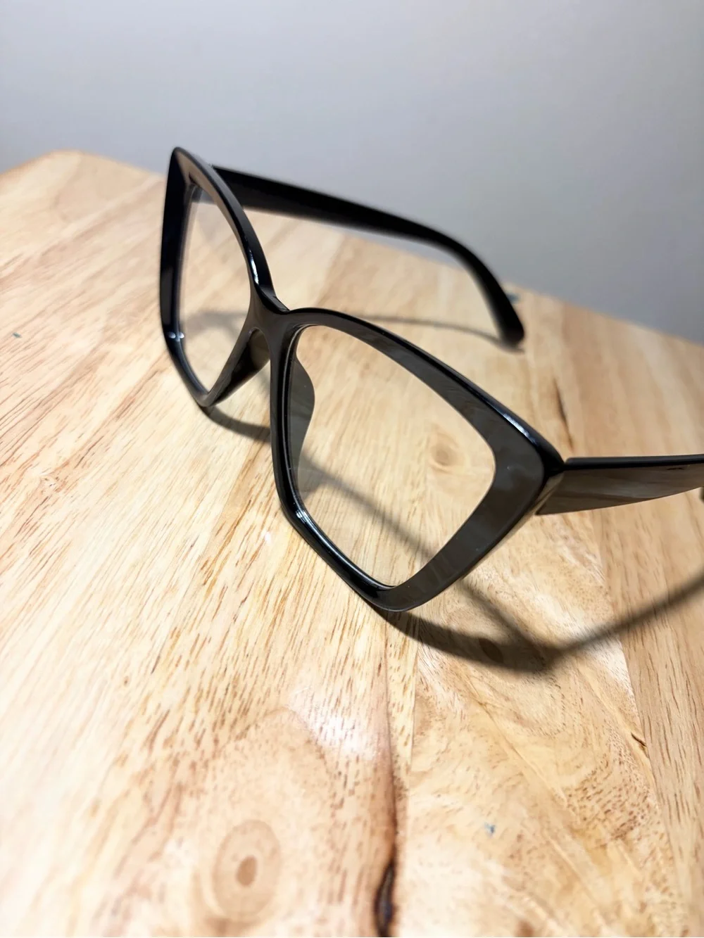 Solid All Black Bold Cat Eye Fashion Glasses